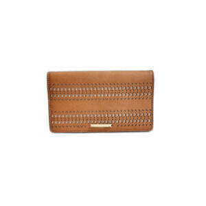 Stella & Dot laser-cut camel tan wallet She Loves Adventure clutch